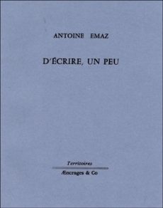 D'écrire, un peu
